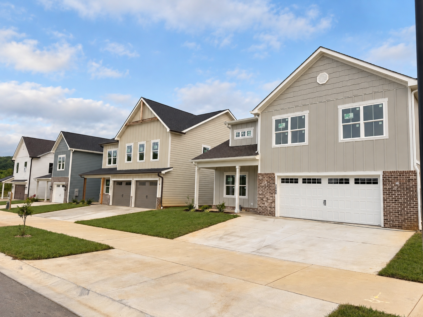 Present-day finished Phase 1 new construction homes at Brickyard Village in Kingsport TN